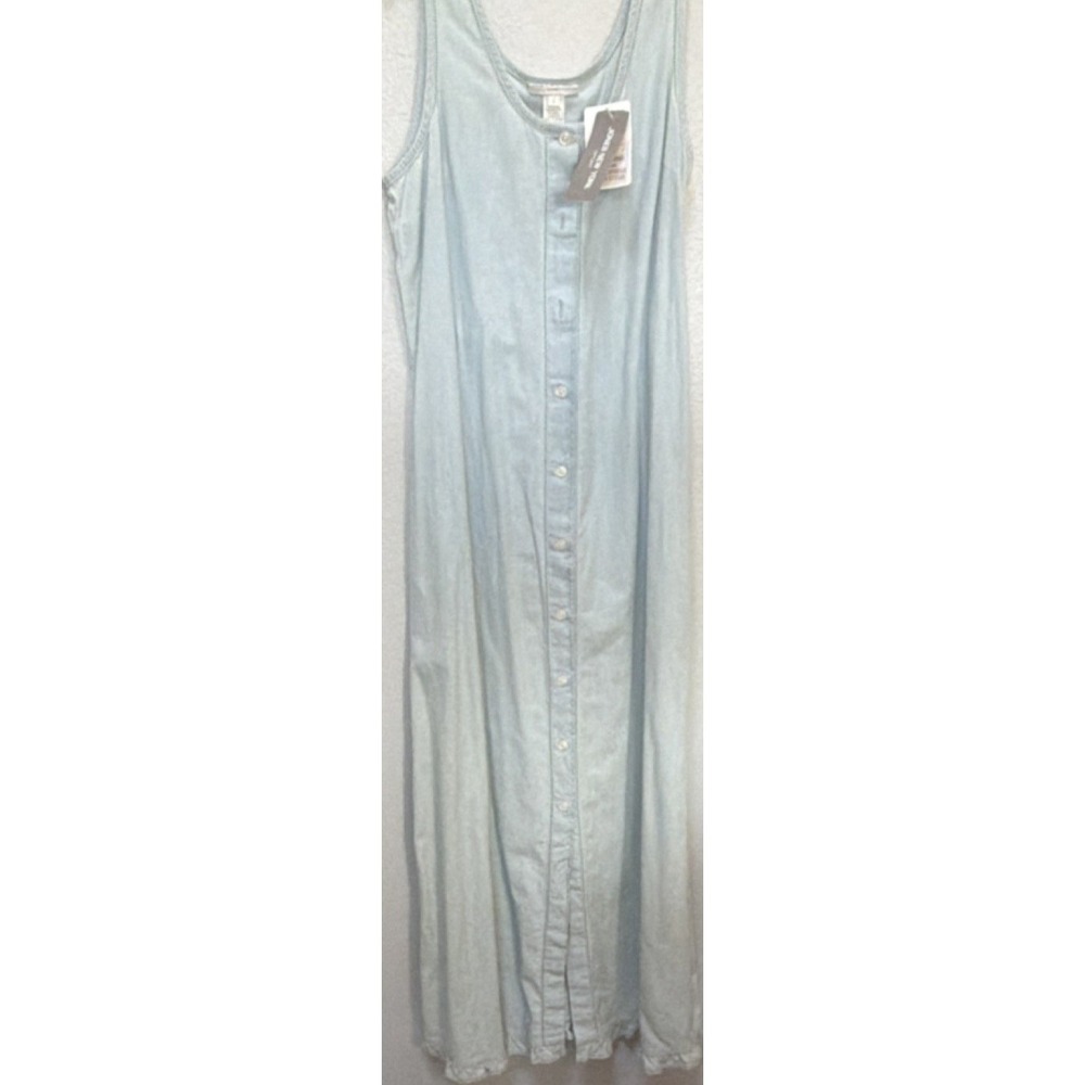 Jones New York Light Blue Cotton Sleeveless Button Front. Country. Boho. Y2K.